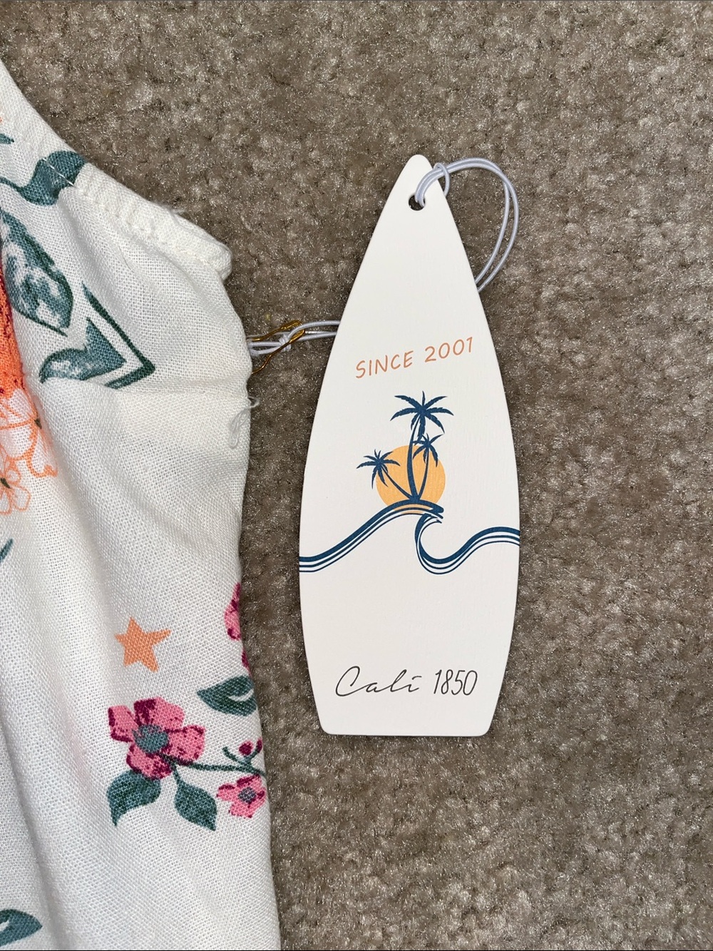 Cali 1950 Cream Floral Tie-Front Vest Linen Blend XL Summer Travel - Picture 3 of 6